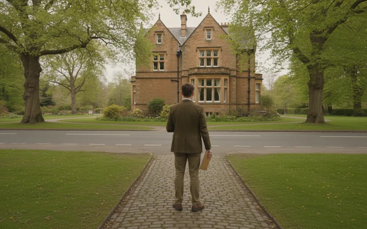 Large Victorian stone villas on a wide tree-lined road in Harrogate, North Yorkshire